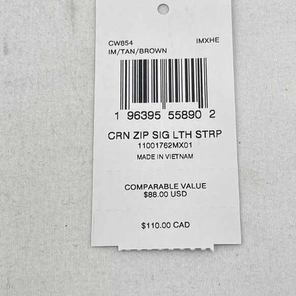 NEW COACH Women’s Corner Zip Wristlet in Signature Canvas with Stripe Tan/Brow - Picture 6 of 12